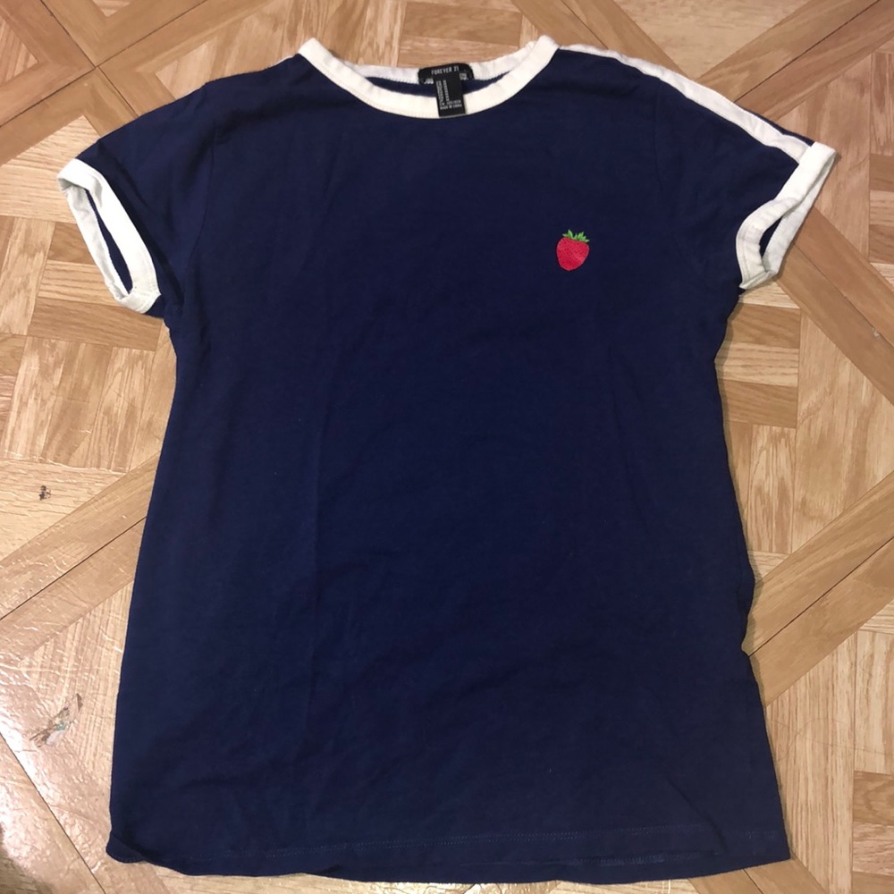 Navy blue and white T-Shirt